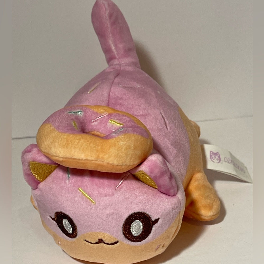 Aphmau Pink Donut Cat Plush | Sprinkle Donut Kitty Plushie | 6” Soft Stuffed Toy